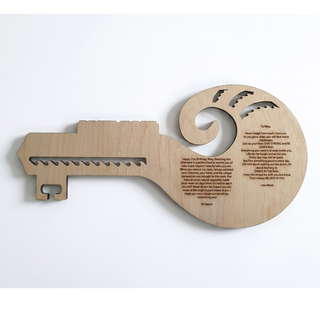 Handcrafted Custom 21st Milestone Key