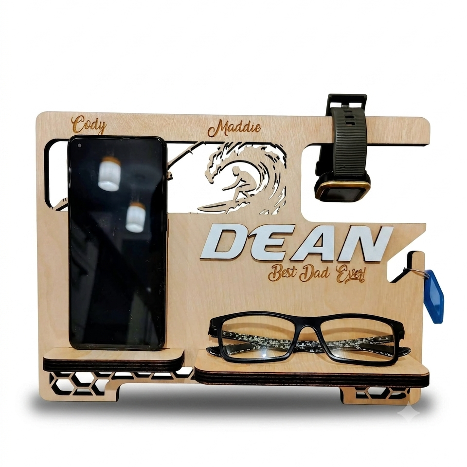 Dad / Mum Organiser – Custom Personalised Wooden Valet Stand