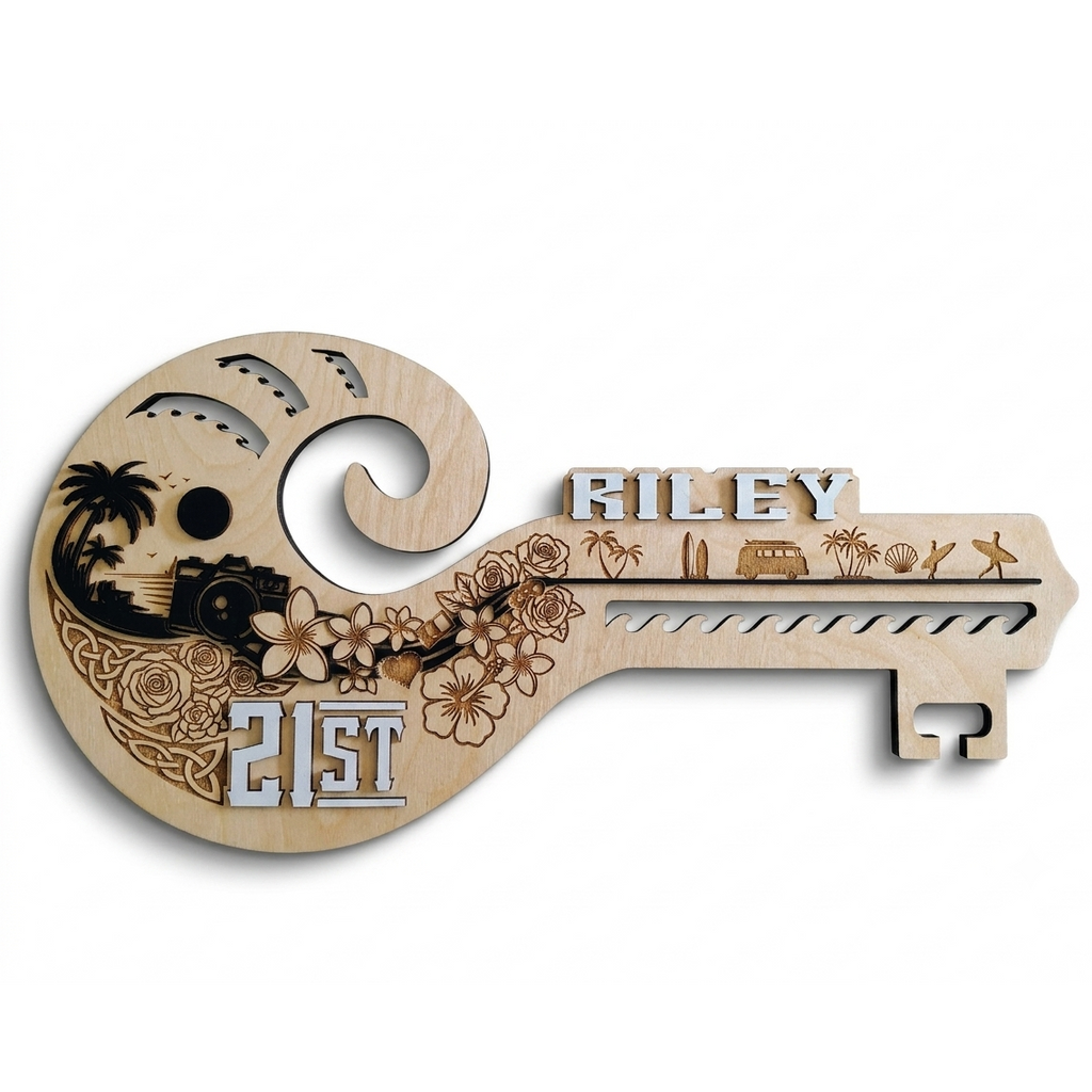 Handcrafted Custom 21st Milestone Key