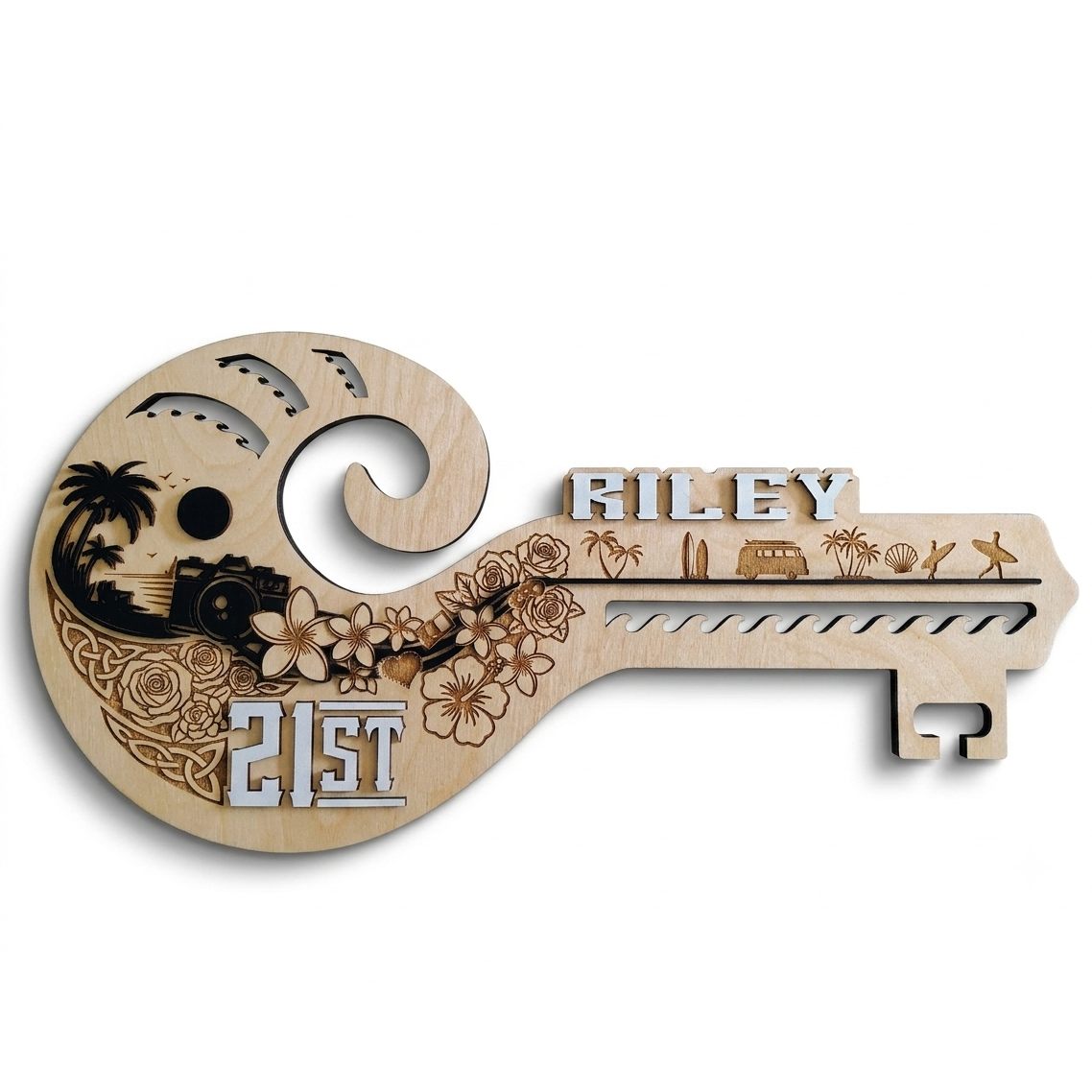 Handcrafted Custom 21st Milestone Key