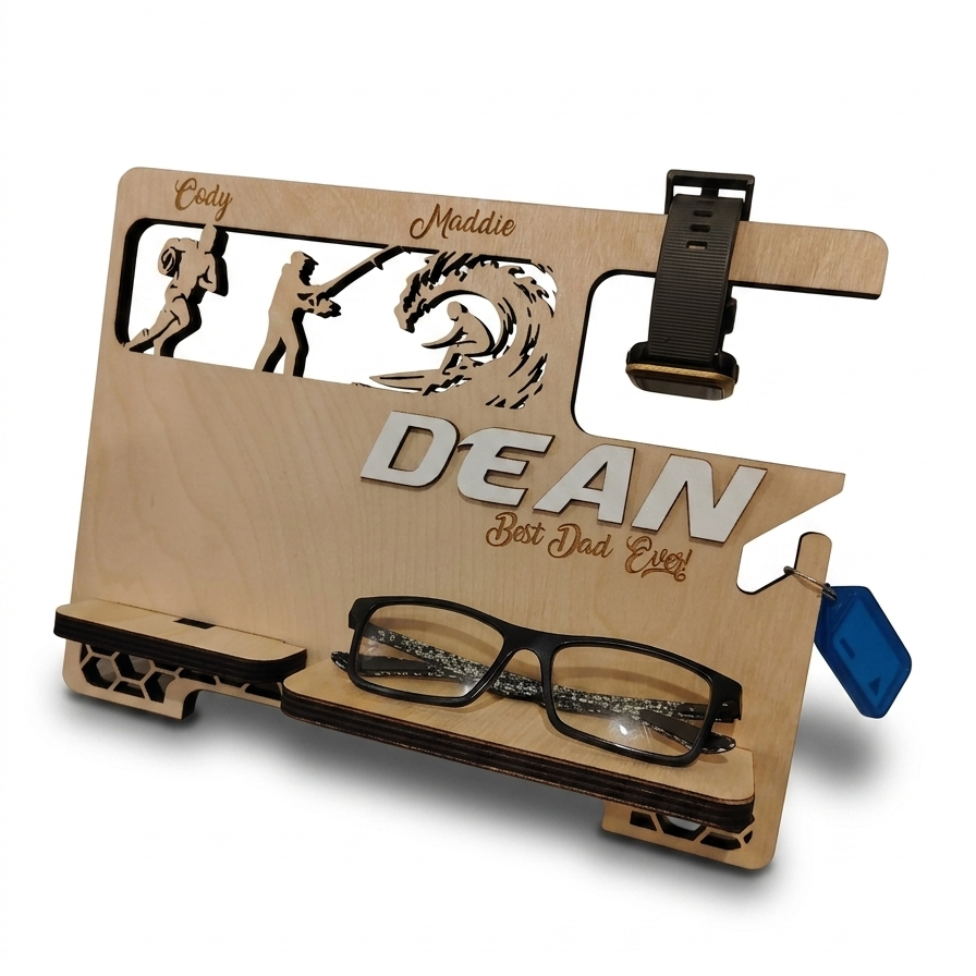 Dad / Mum Organiser – Custom Personalised Wooden Valet Stand