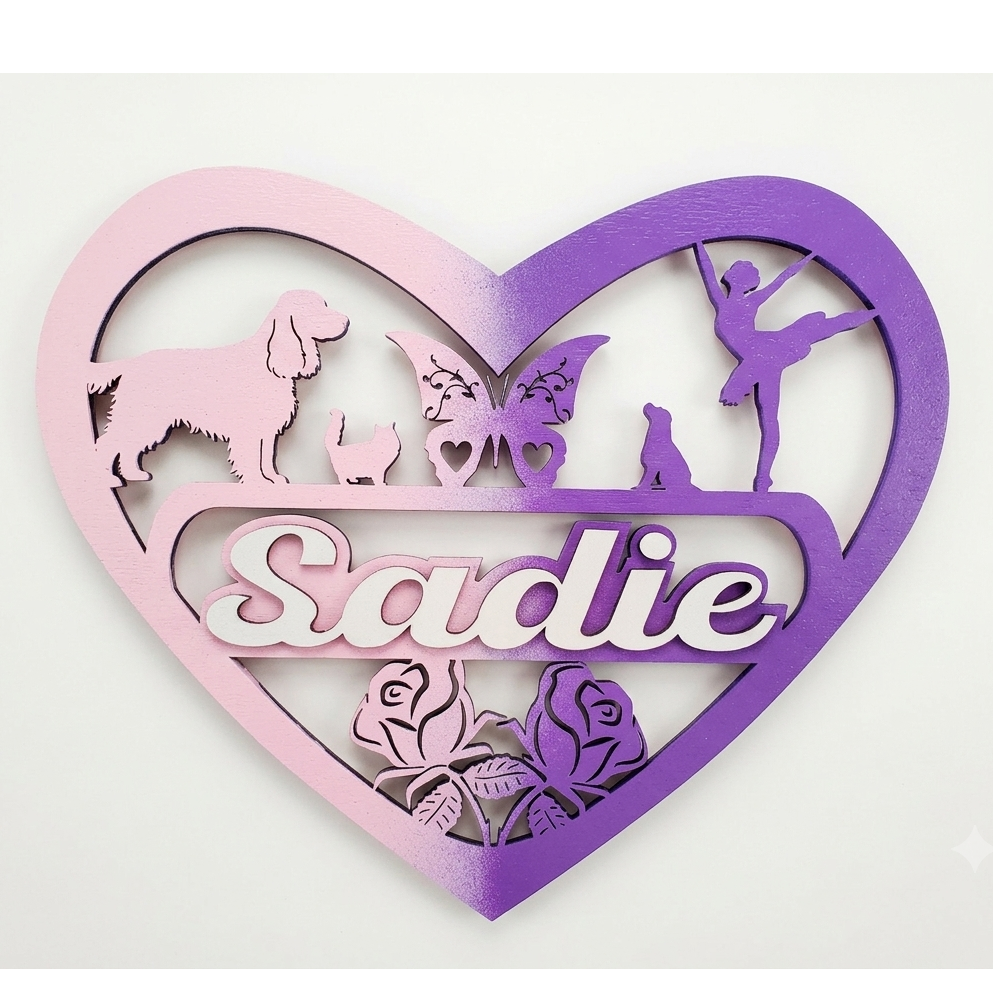 Heart Themes Name Plaque