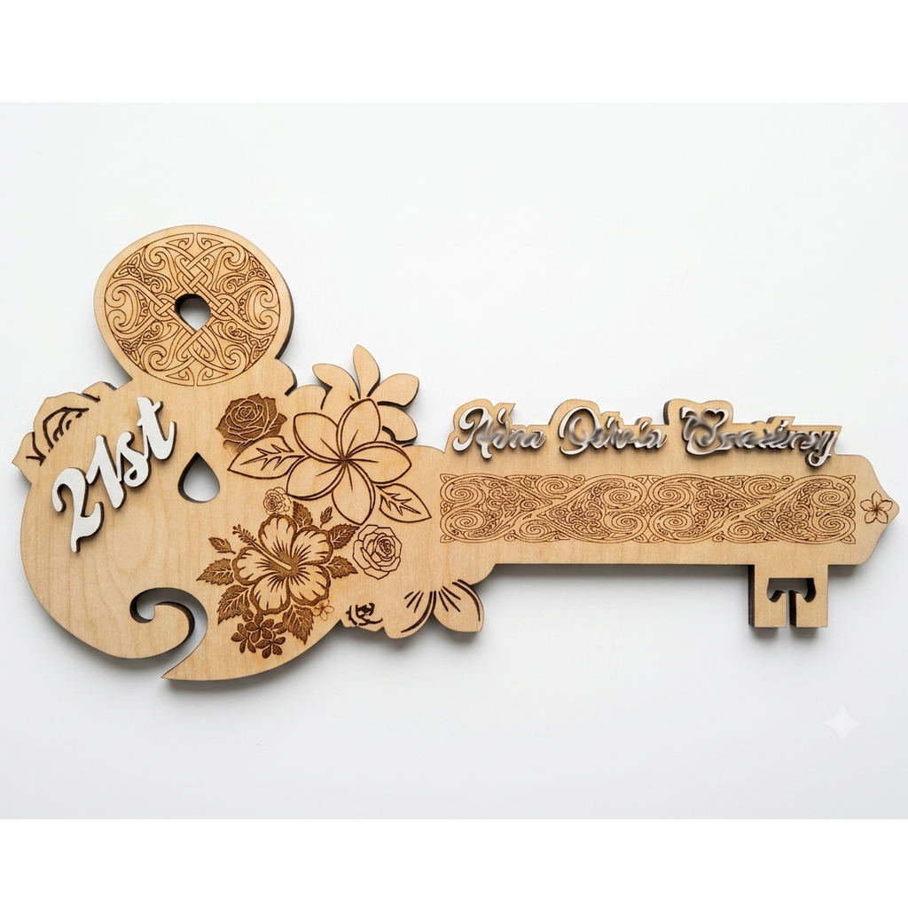 Handcrafted Custom 21st Milestone Key