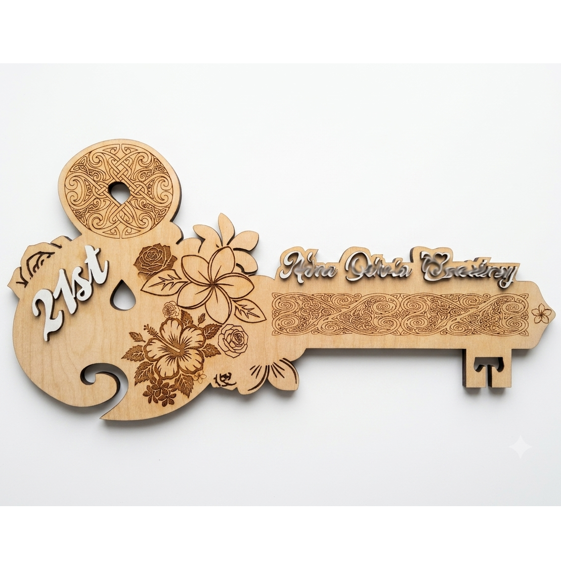 Handcrafted Custom 21st Milestone Key