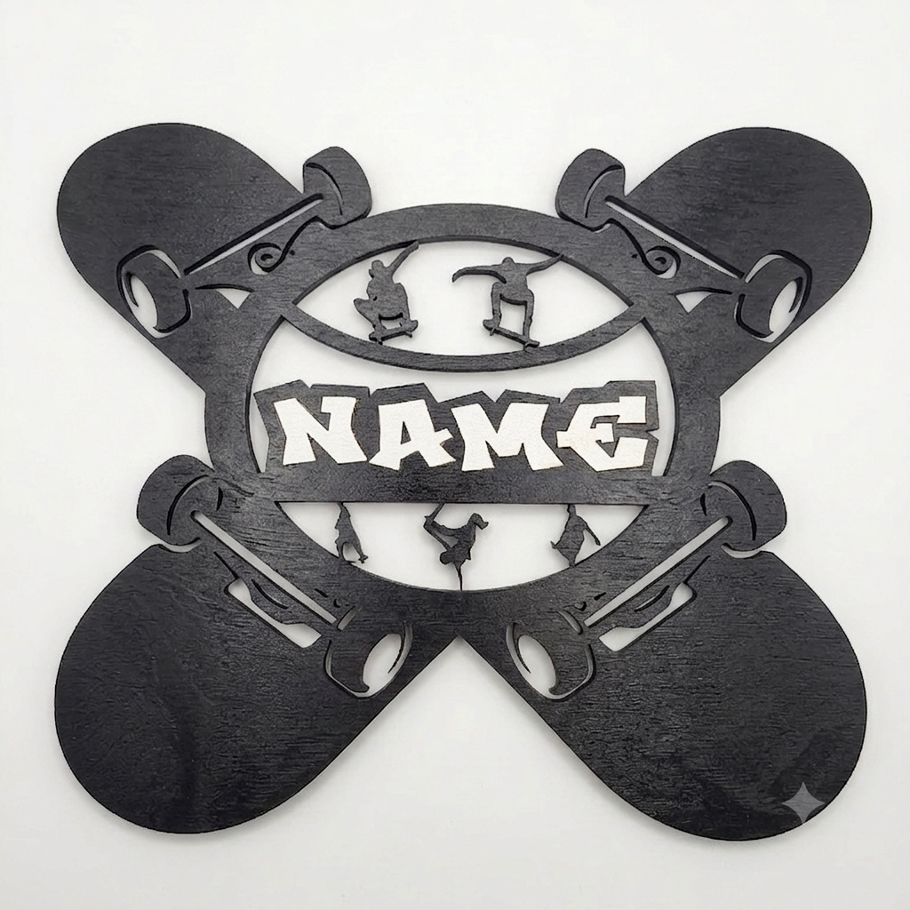 Skate Themed Name Plaque